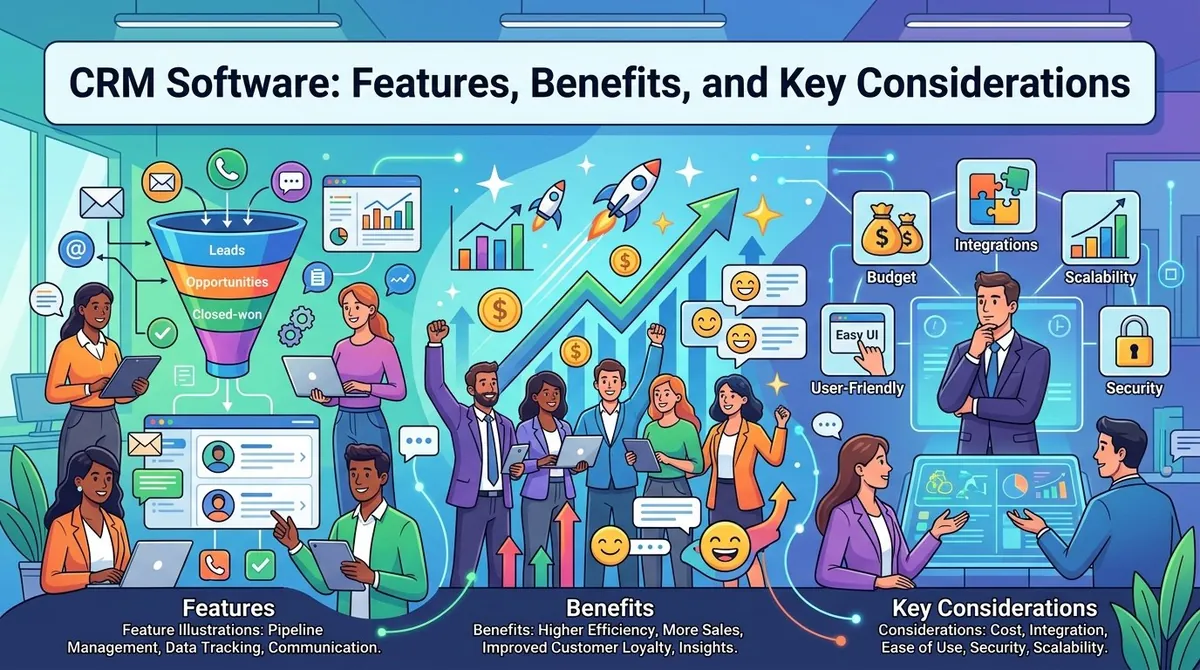CRM Software: Features, Benefits, and Key Considerations
